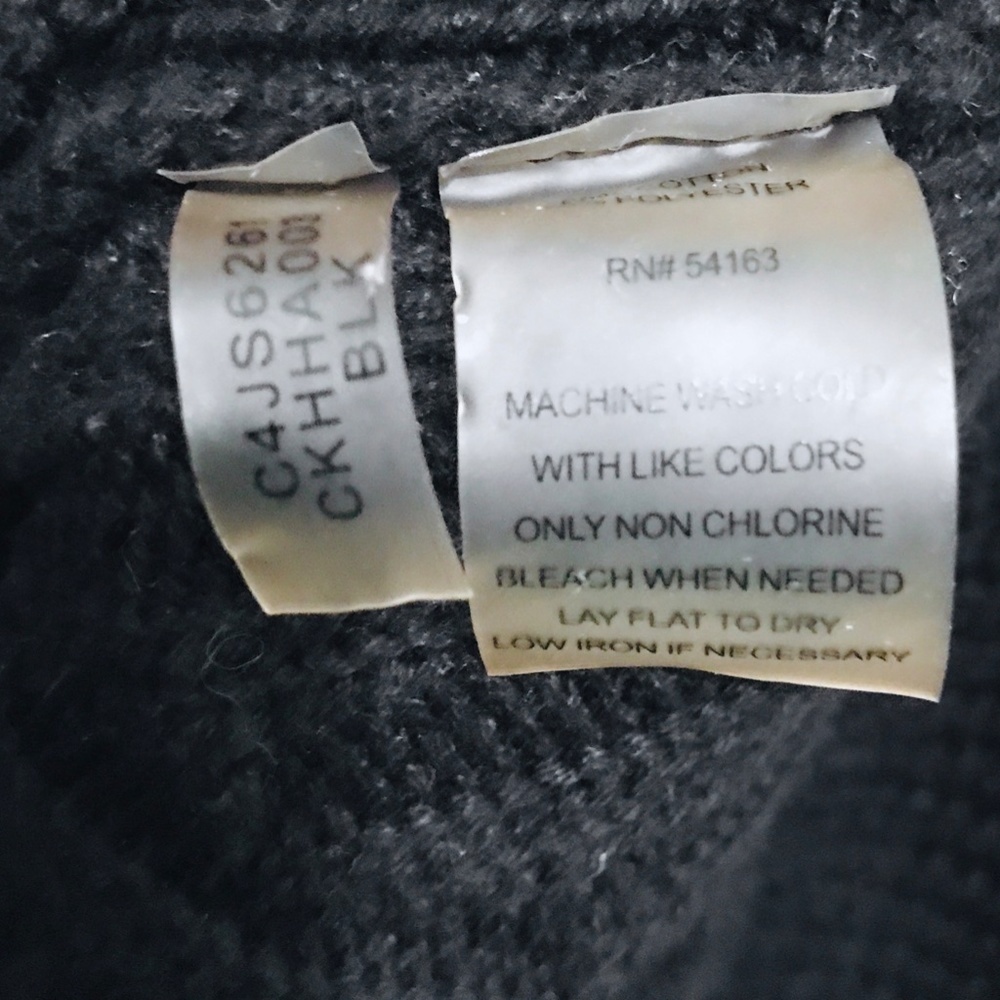 Calvin Klein Cowl Neck Cotton Blend Sweater in Black SZ M - Picture 8 of 8